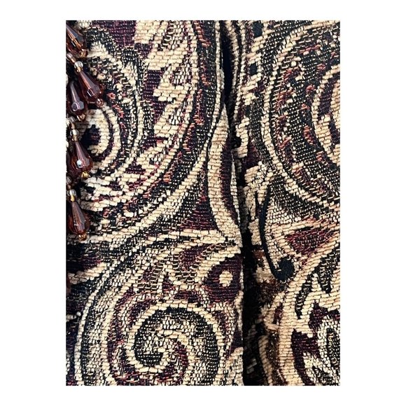 Upholstery Women’s Jacket Size S/M Statement Classy Brown With Beads - Picture 8 of 11